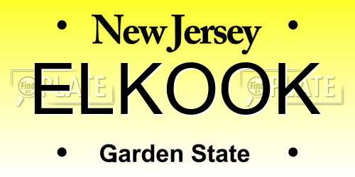 ELKOOK New Jersey License Plate