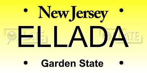 ELLADA New Jersey License Plate
