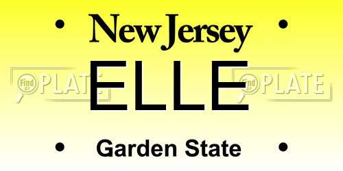 ELLE New Jersey License Plate