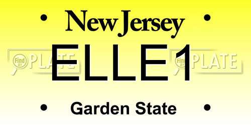 ELLE1 New Jersey License Plate