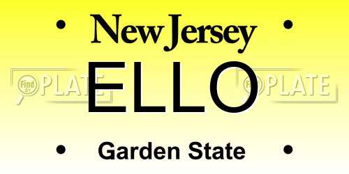 ELLO New Jersey License Plate