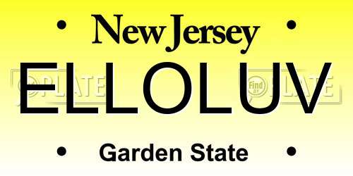 ELLOLUV New Jersey License Plate