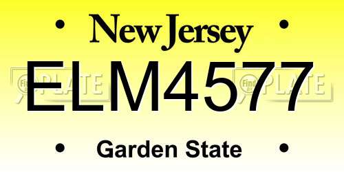 ELM4577 New Jersey License Plate