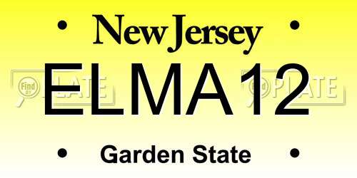 ELMA12 New Jersey License Plate