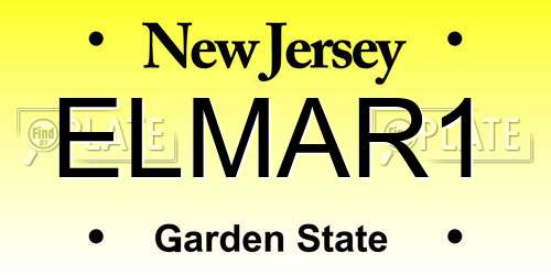 ELMAR1 New Jersey License Plate