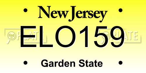 ELO159 New Jersey License Plate