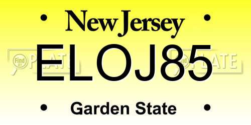 ELOJ85 New Jersey License Plate