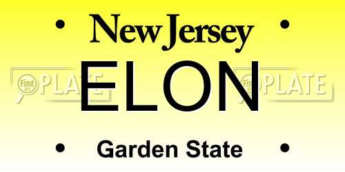 ELON New Jersey License Plate