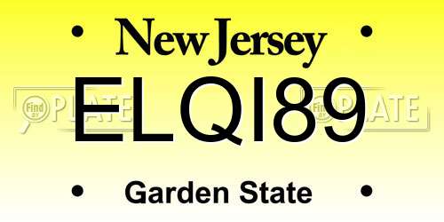 ELQI89 New Jersey License Plate