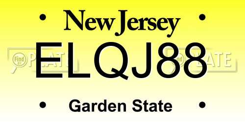 ELQJ88 New Jersey License Plate