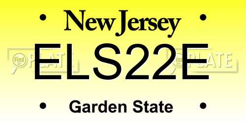 ELS22E New Jersey License Plate