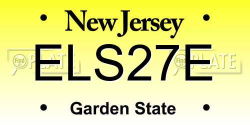 ELS27E New Jersey License Plate