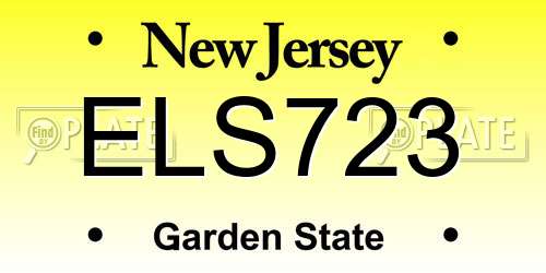 ELS723 New Jersey License Plate