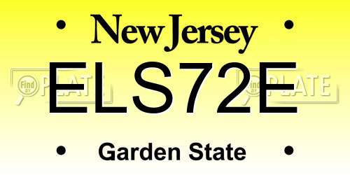 ELS72E New Jersey License Plate