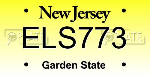 ELS773 New Jersey License Plate
