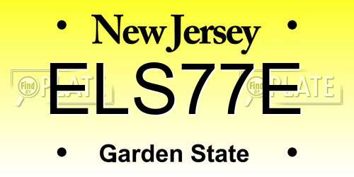 ELS77E New Jersey License Plate