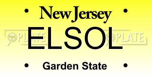 ELSOL New Jersey License Plate