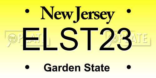 ELST23 New Jersey License Plate