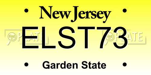 ELST73 New Jersey License Plate