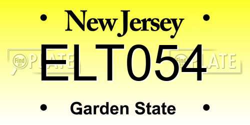 ELT054 New Jersey License Plate