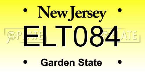 ELT084 New Jersey License Plate