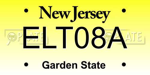 ELT08A New Jersey License Plate