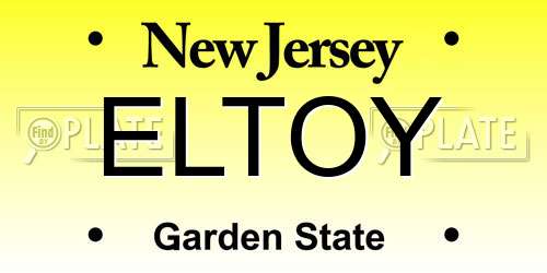 ELTOY New Jersey License Plate