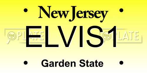 ELVIS1 New Jersey License Plate