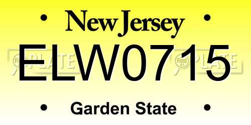 ELW0715 New Jersey License Plate