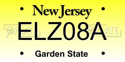 ELZ08A New Jersey License Plate
