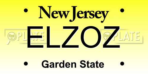 ELZOZ New Jersey License Plate