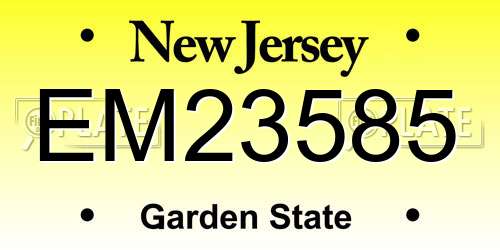 EM23585 New Jersey License Plate