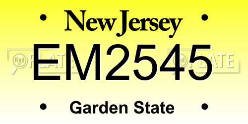 EM2545 New Jersey License Plate
