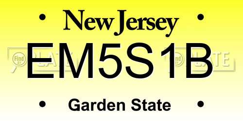 EM5S1B New Jersey License Plate