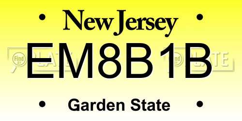 EM8B1B New Jersey License Plate