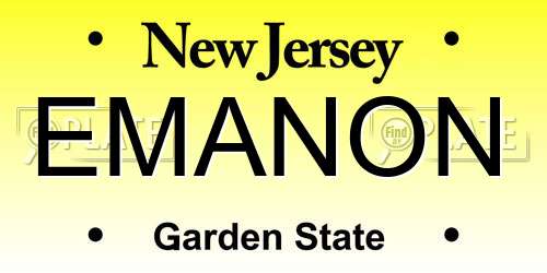 EMANON New Jersey License Plate