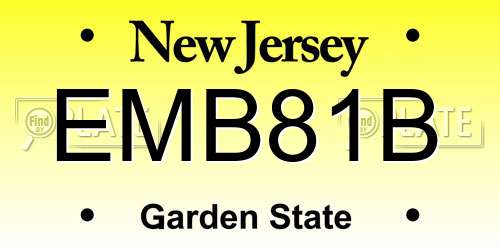 EMB81B New Jersey License Plate