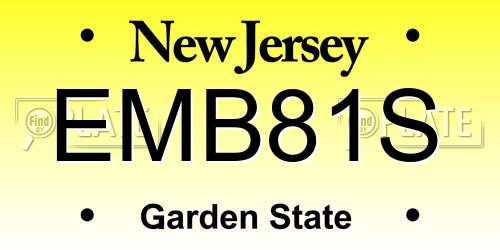 EMB81S New Jersey License Plate