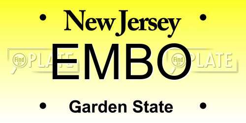 EMBO New Jersey License Plate