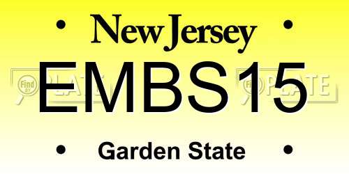 EMBS15 New Jersey License Plate