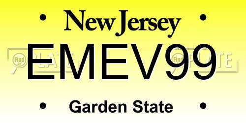 EMEV99 New Jersey License Plate