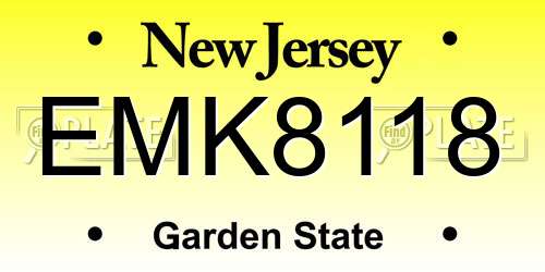 EMK8118 New Jersey License Plate