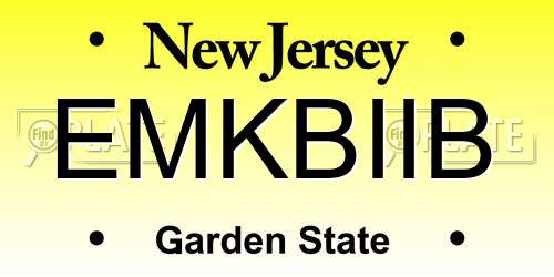 EMKBIIB New Jersey License Plate