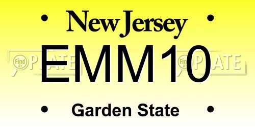 EMM10 New Jersey License Plate