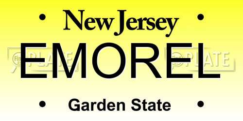 EMOREL New Jersey License Plate