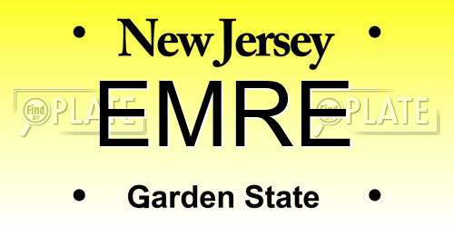 EMRE New Jersey License Plate