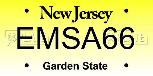 EMSA66 New Jersey License Plate