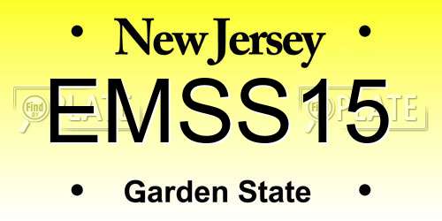 EMSS15 New Jersey License Plate