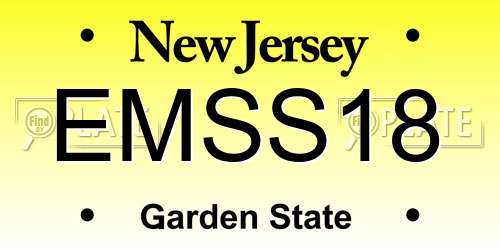 EMSS18 New Jersey License Plate