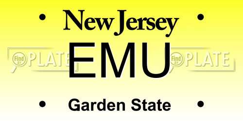 EMU New Jersey License Plate